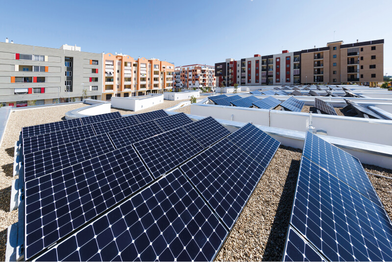 Mobile version of photovoltaics on residential buildings